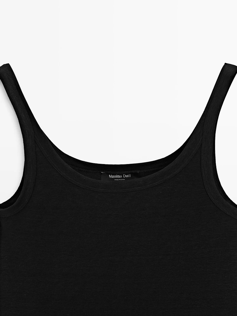 Linen blend strappy top
