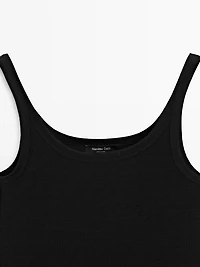 Linen blend strappy top