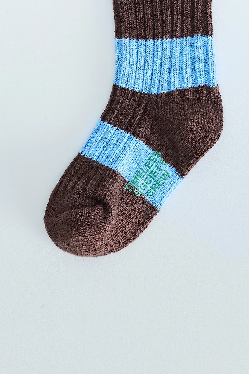ZARA TIMELESS - THREE-PACK OF STRIPED CREW SOCKS