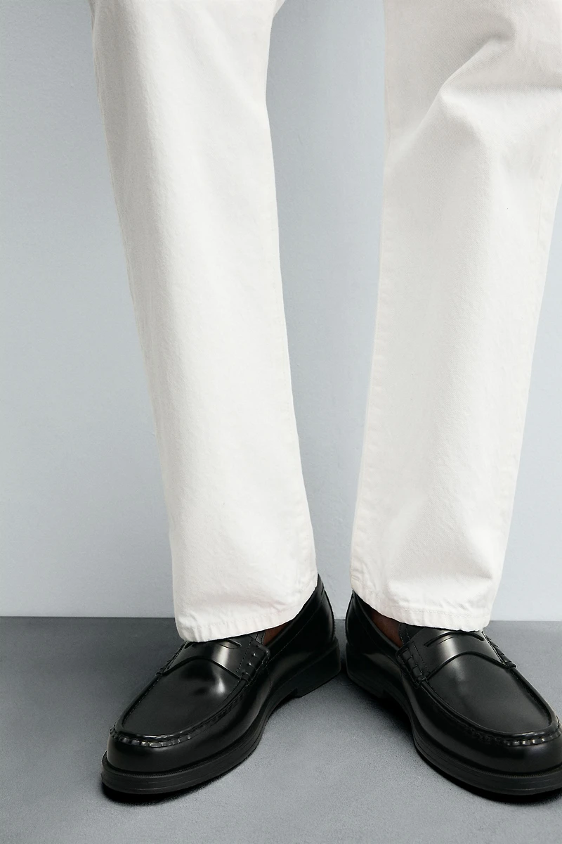 LEATHER PENNY LOAFERS