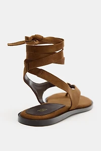 TIED FLAT SANDALS
