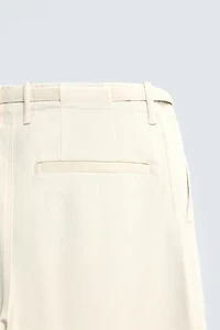 TWILL TEXTURED BELT PANTS