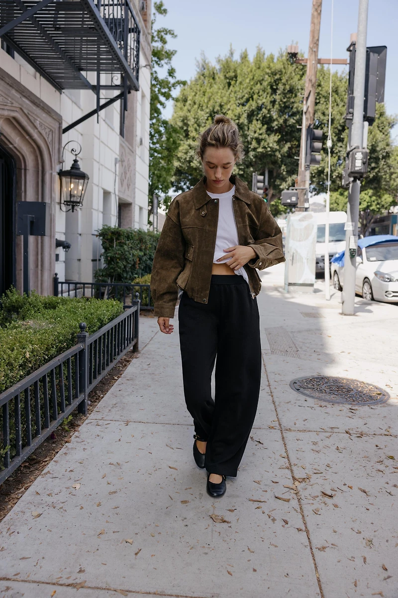 WIDE LEG FLEECE PANTS