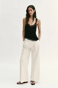RUSTIC ASYMMETRIC LACE TOP