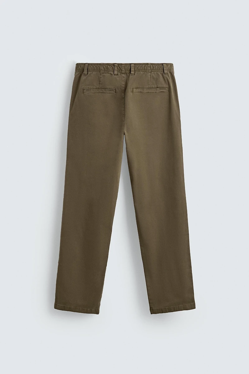 STRAIGHT FIT TWILL PANTS