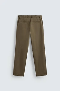 STRAIGHT FIT TWILL PANTS