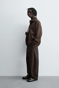 SWEAT COL ZIPPÉ CÔTELÉ