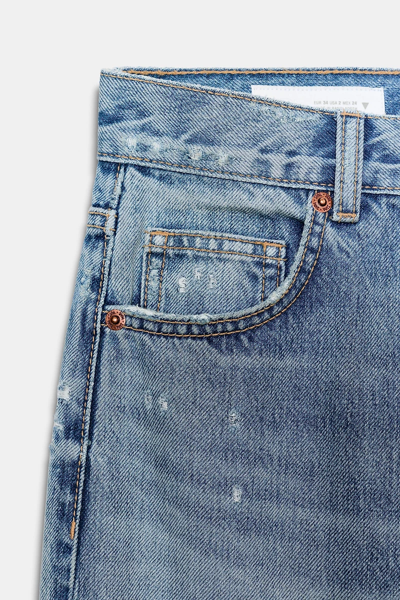 JEANS TRF WIDE LEG DÉCHIRURES TAILLE HAUTE
