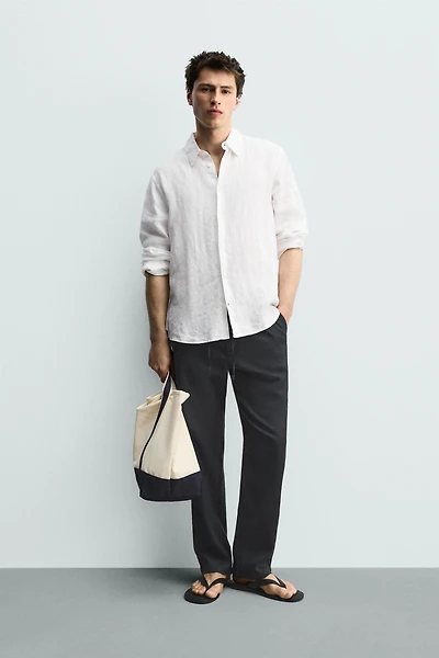 PANTALON COUPE DÉCONTRACTÉE COTON - LIN