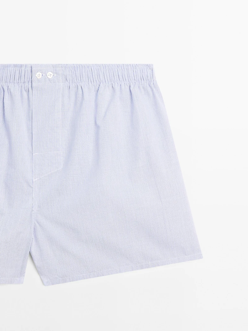 Micro-check print boxers