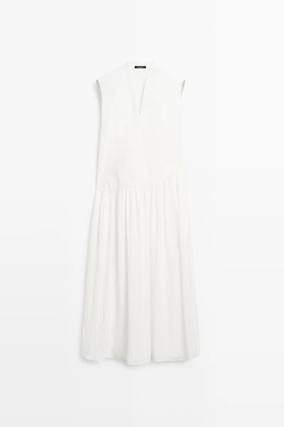 Matching dress with pleated skirt