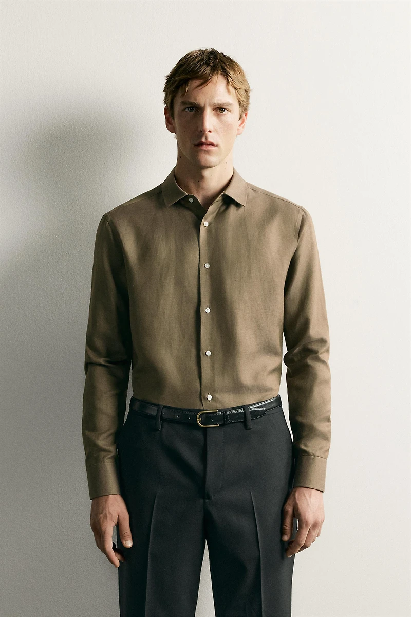 LINEN-LYOCELL REGULAR FIT SHIRT