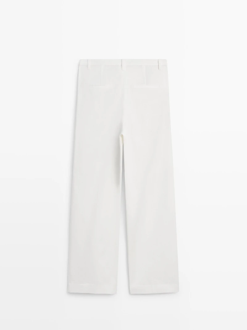 Pantalon à pinces en coton