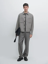 Wool blend overshirt with pockets