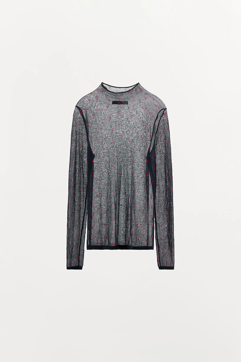 FINE KNIT HEART TOP