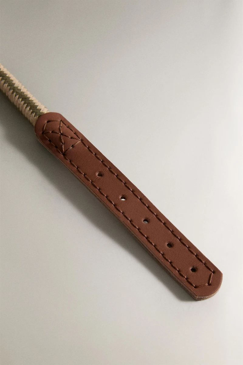 ROPE LEATHER DOG COLLAR
