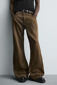 FLARE FIT ZIPPER JEANS