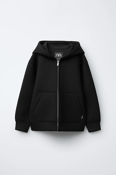 NEOPRENE-LOOK LABEL JACKET