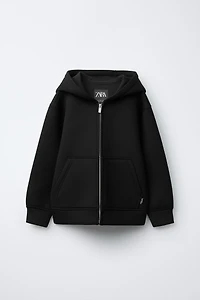 NEOPRENE-LOOK LABEL JACKET