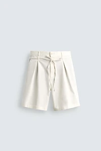 RELAXED FIT PLEATED SHORTS