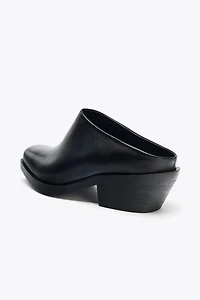 LEATHER BIKER CLOGS