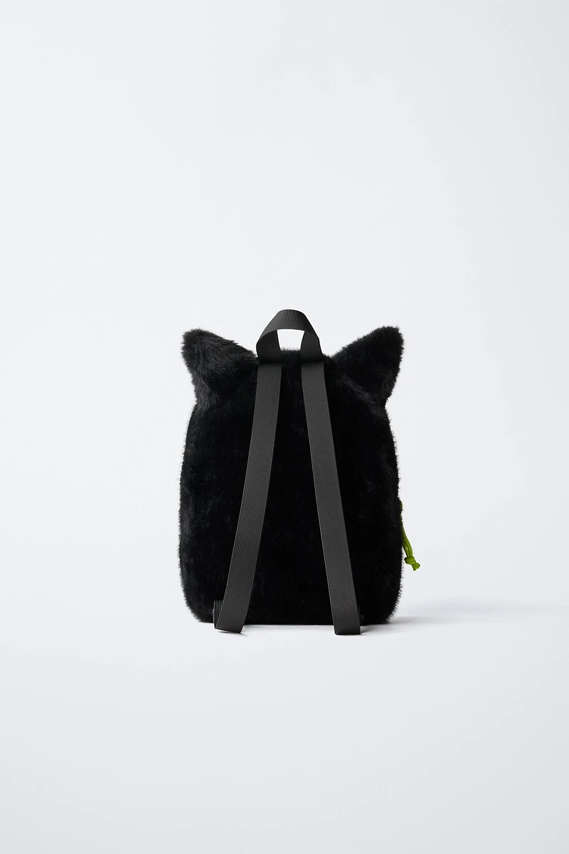 HALLOWEEN FAUX FUR CAT BACKPACK