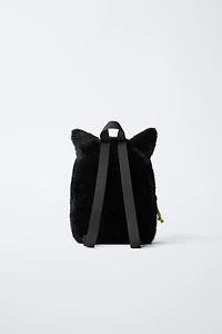 HALLOWEEN FAUX FUR CAT BACKPACK