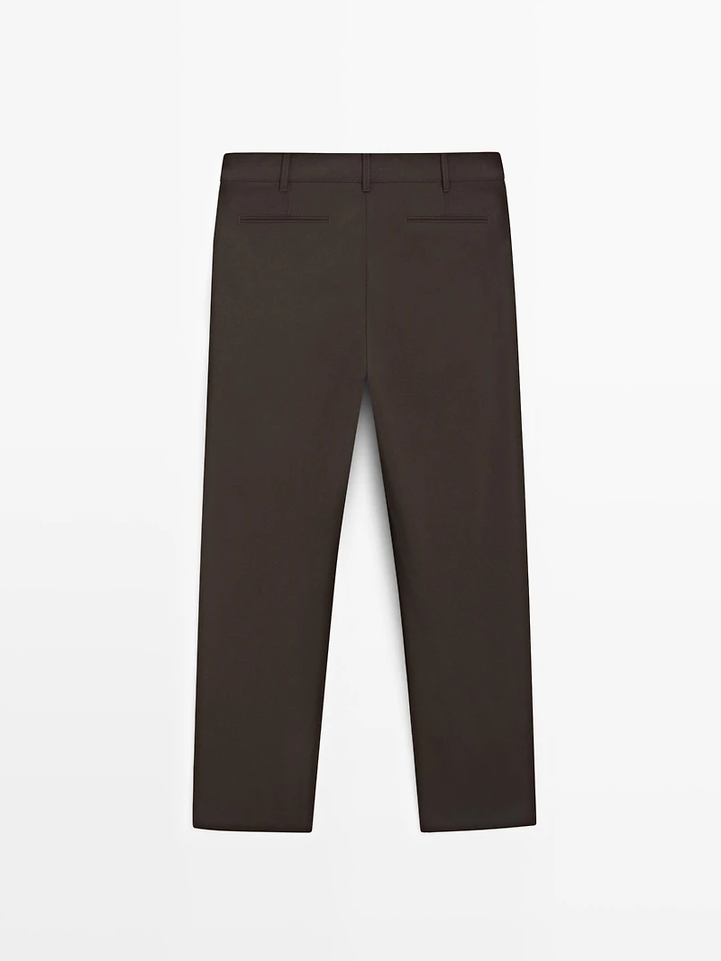 Relaxed fit cool wool blend pants