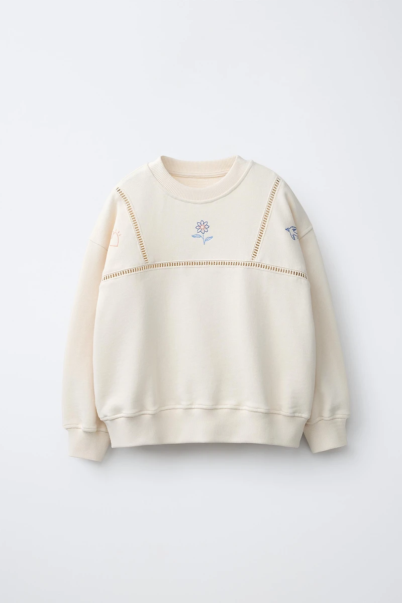 SWEAT BRODÉ ENTREDEUX