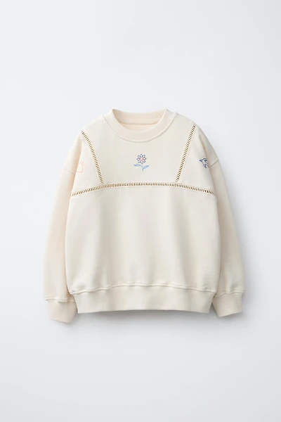 SWEAT BRODÉ ENTREDEUX