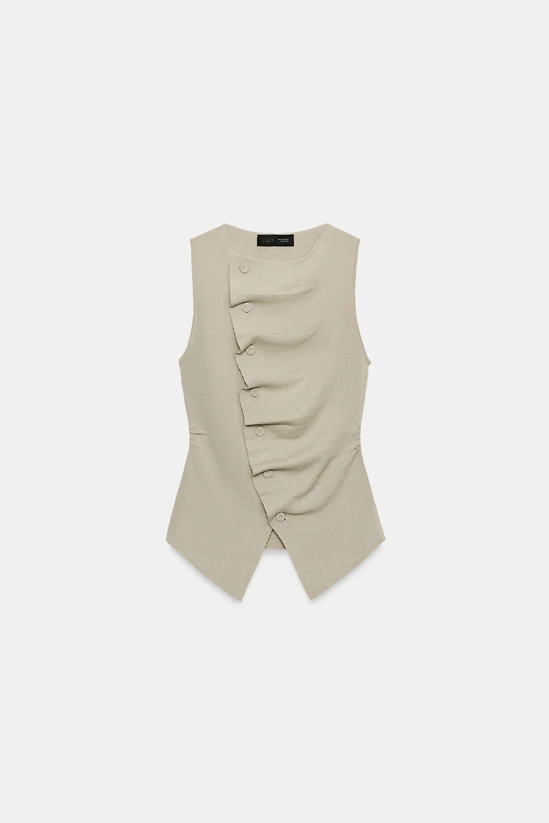 TOP DRAPÉ EN MAILLE
