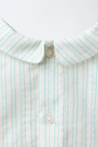 STRIPED JACQUARD SHIRT AND BLOOMERS SET