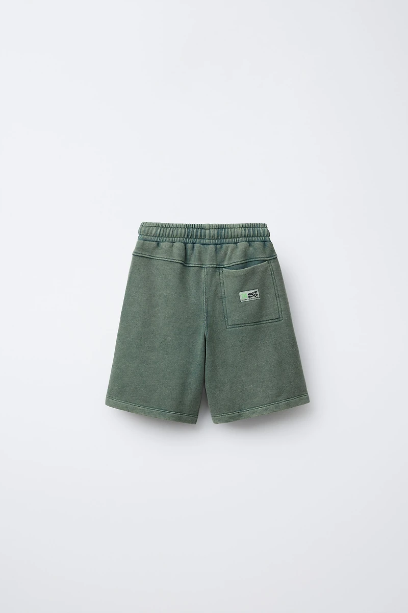 STRAIGHT WASHED EFFECT SHORTS