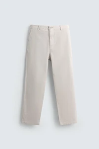 STRAIGHT FIT TWILL PANTS