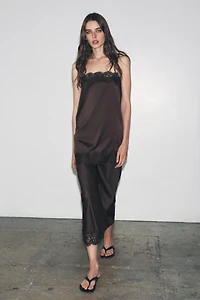 SATIN EFFECT LACE TOP ZW COLLECTION