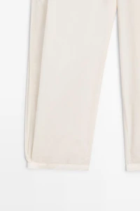 Cotton blend pants with tie detail