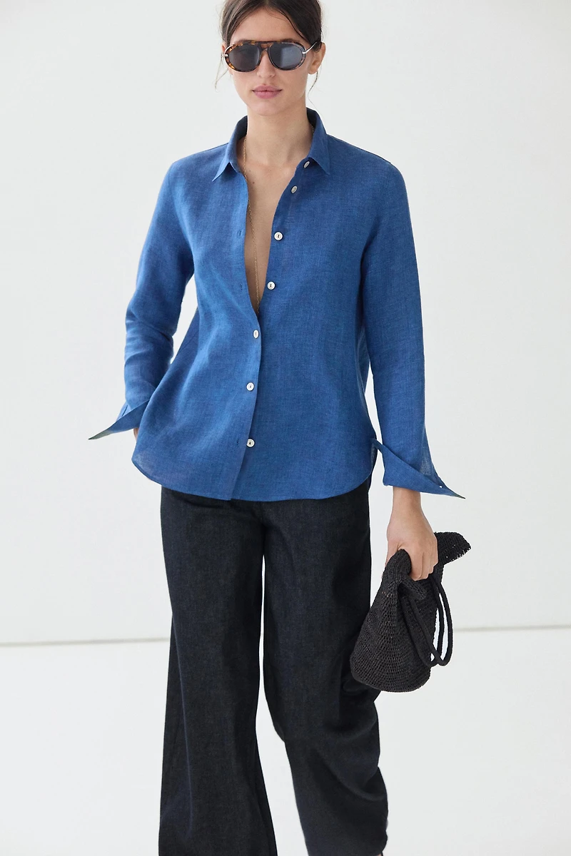 Flowing 100% linen shirt