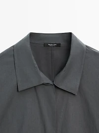 Loose-fitting 100% cotton poplin shirt