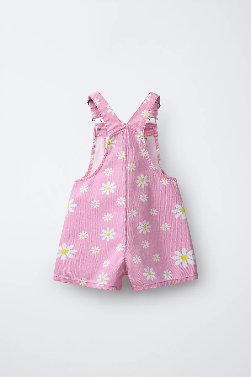 FLORAL TWILL OVERALLS
