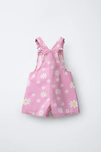 FLORAL TWILL OVERALLS