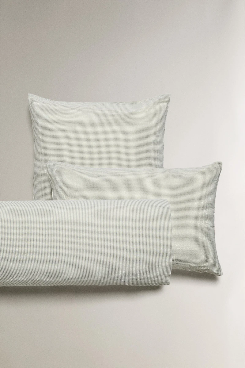 SEERSUCKER COTTON CHECK PILLOWCASE