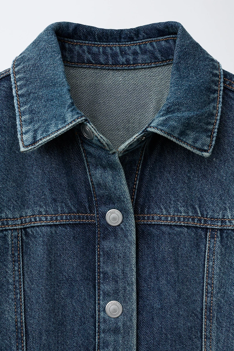 CUTOUT DENIM DRESS