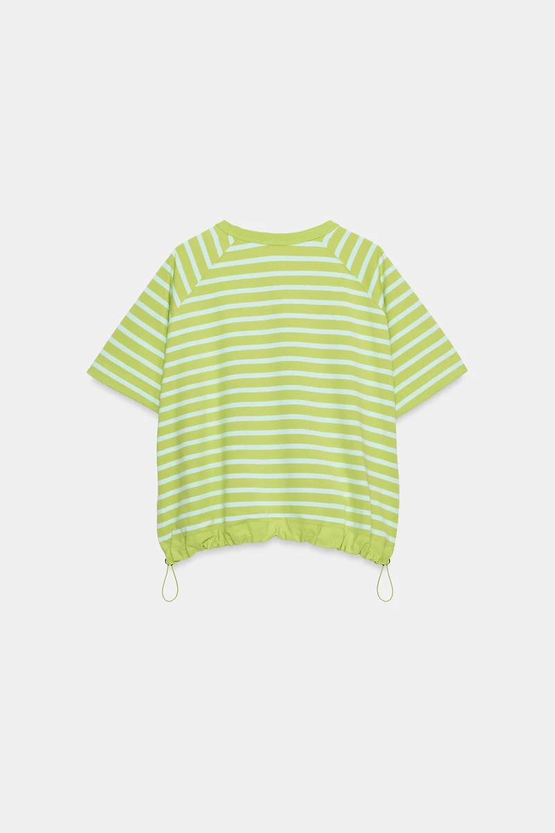 STRIPED T-SHIRT WITH STOPPERS