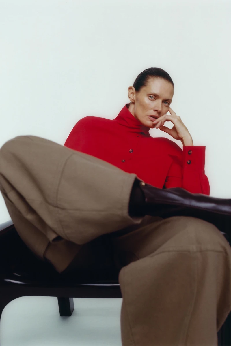 CHEMISE CACHE-CŒUR À COL MONTANT