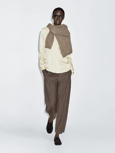 Pantalon barrel fit laine