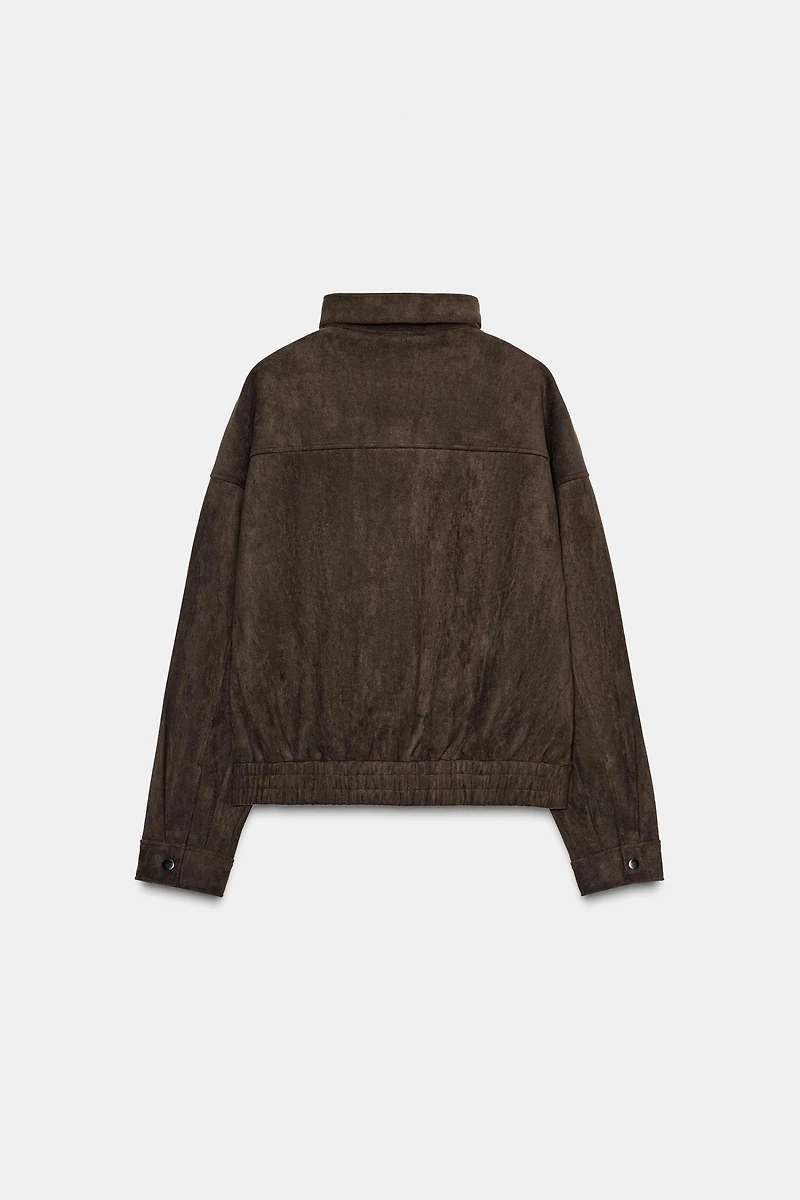 BLOUSON BOMBER OVERSIZE EFFET DAIM