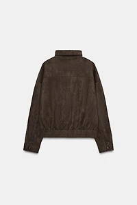 BLOUSON BOMBER OVERSIZE EFFET DAIM