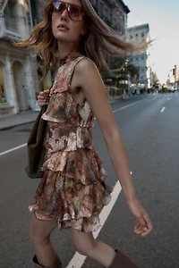 ROBE MINI IMPRIMÉE À VOLANTS