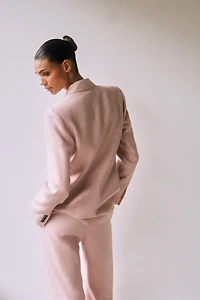 100% LINEN DOUBLE-BREASTED BLAZER