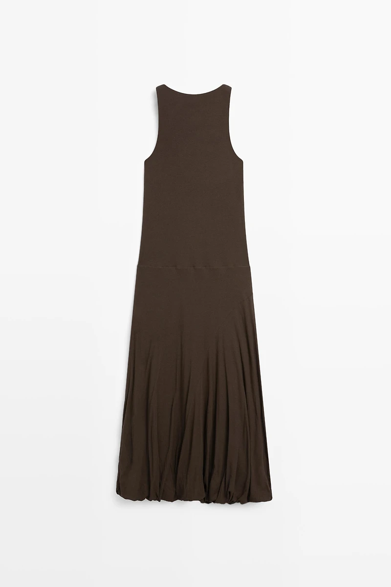 Midi dress with puffed detail